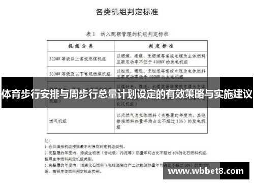 体育步行安排与周步行总量计划设定的有效策略与实施建议